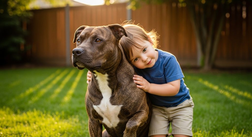 Staff croisé Pitbull : un chien protecteur au cœur tendre